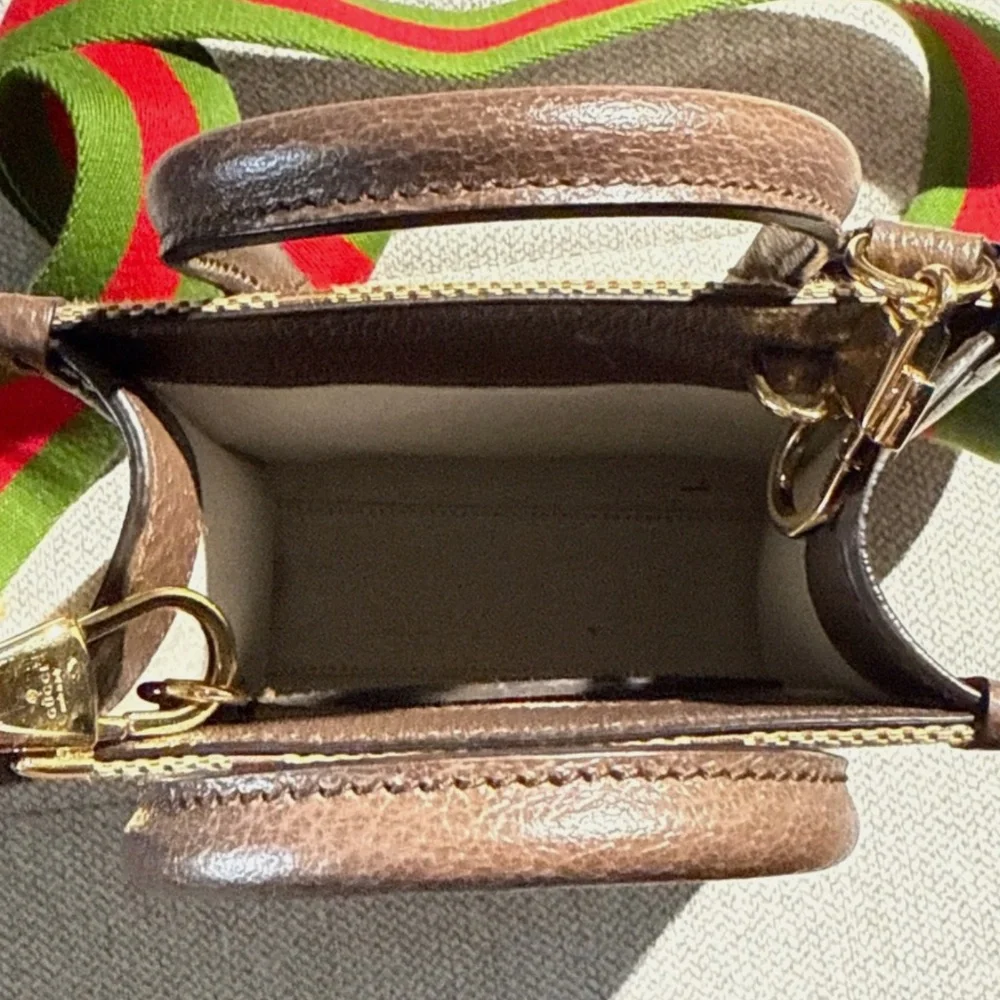 Gucci Monogram Jumbo GG Textured Dollar Web Strap Mini Tote Crossbody - Picture 2 of 6